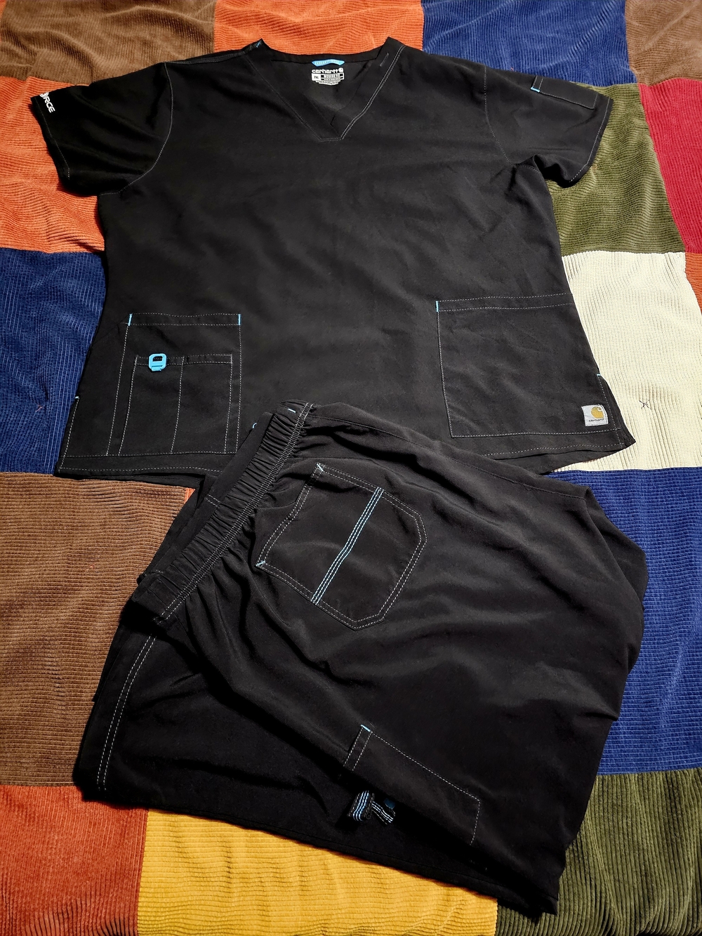 Carhartt Black Scrubs Top Size 2X Bottoms Size 3X